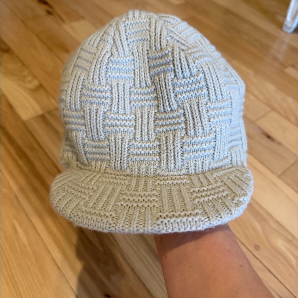 Eastern Mountain Sports beanie with small bill! Oatmealish color!
